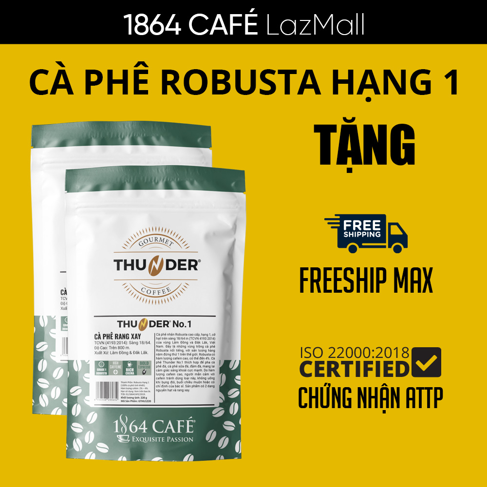 440g bao cà phê bột tinh khiết thunder no.1 - 1864 café