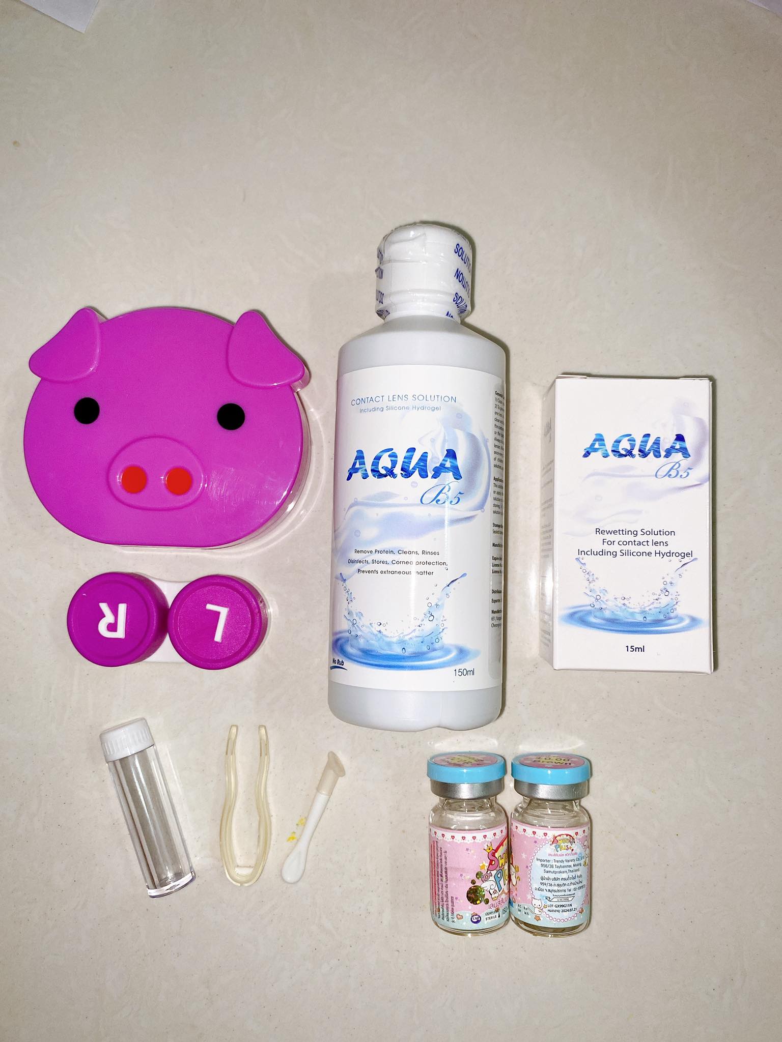 [HCM]combo 4 : kính áp tròng màu độ và 0 độ được lựa mẫu  nước ngâm  nhỏ mắt  khây gương hình thú ngẫu nhiên