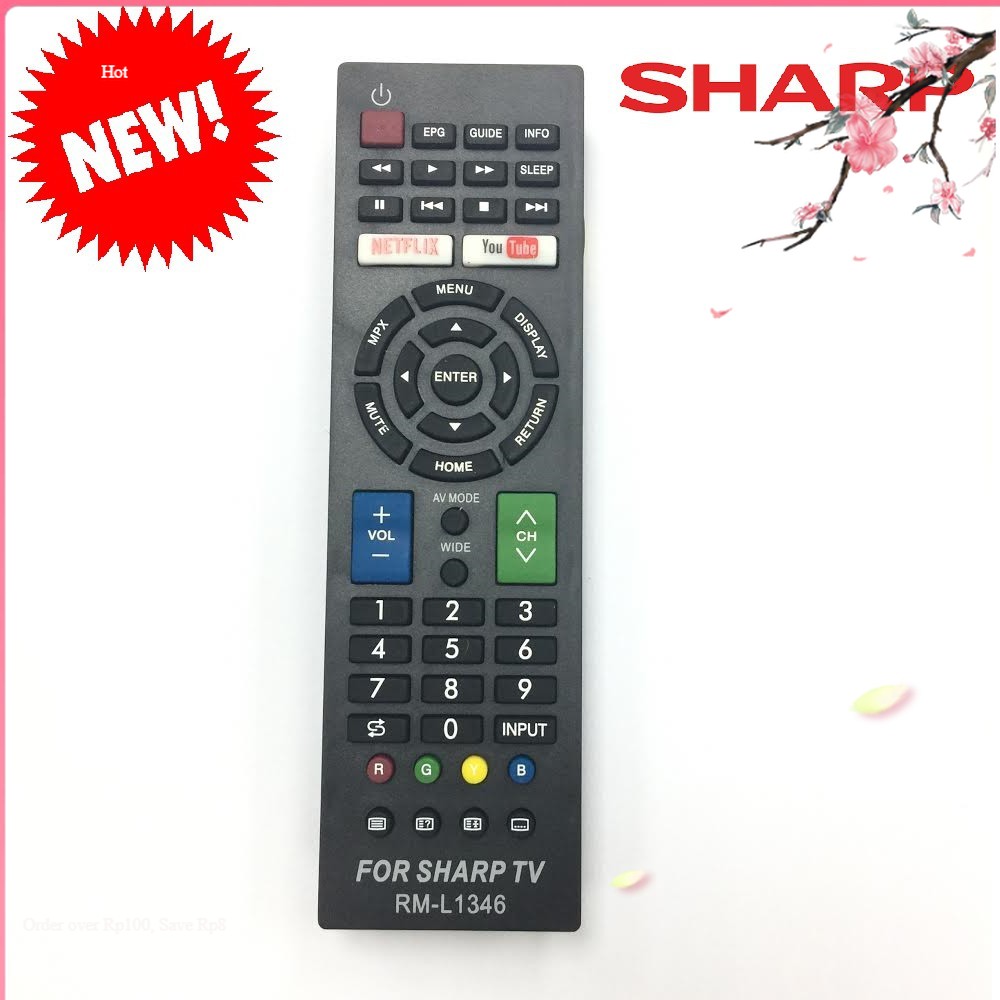 Remote điều khiển tivi sharp smart rm-l1346 không hộp-giá rẻ