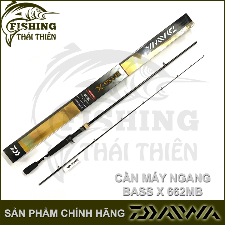 Cần câu cá Daiwa Bass X 662MB, cần lure máy ngang 1m98 khoen pat fuji