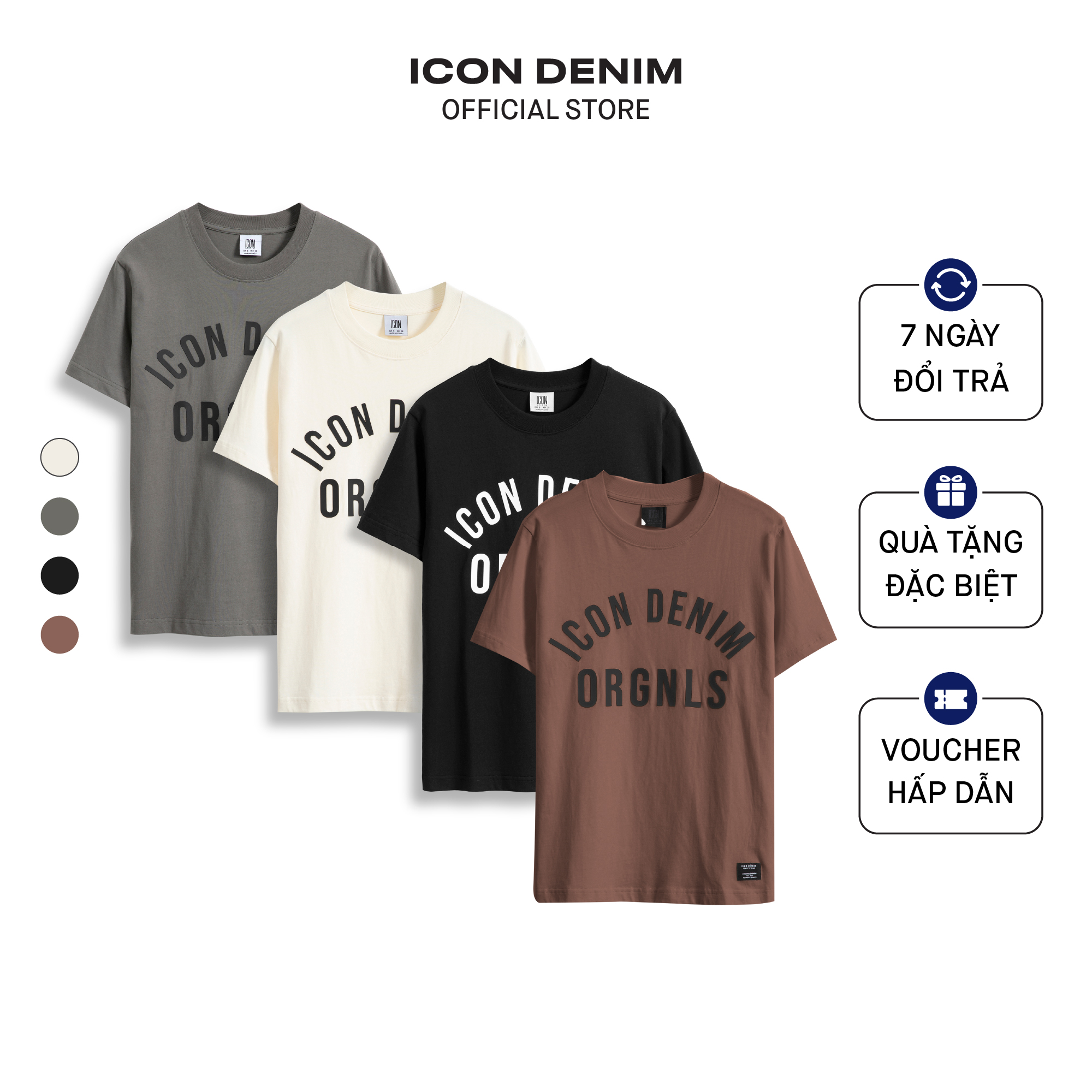 Áo thun nam tay ngắn icon denim form regular orgnls chất liệu cotton 2 chiều cao cấp thoáng mát atid0047