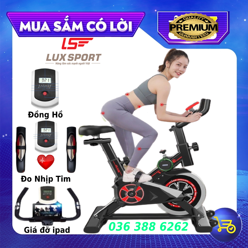 Xe đạp tập thể dục tại trong nhà  Queen Sport X9 | xe đạp tập gym trong nhà tôshikô X9 | xe đạp tập thể thao trong nhà Tôshikô X9 King Sport - tặng má phanh dự phòng + đồng hồ 7 chỉ số + cảm biến nhịp tim - bảo hành 3 năm