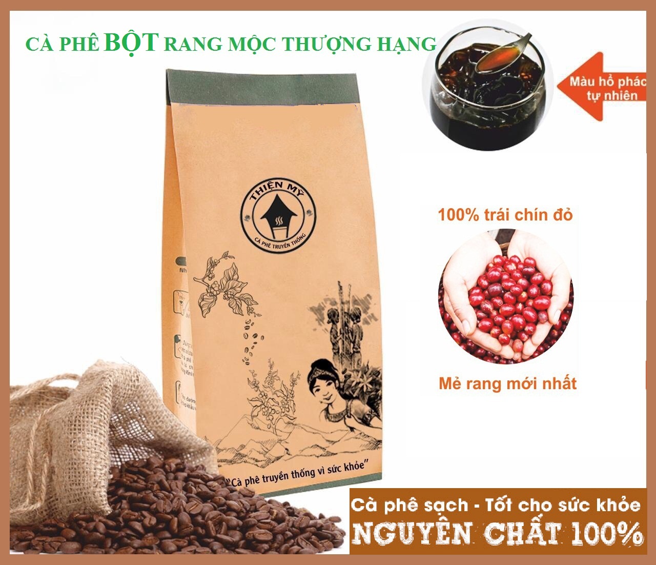 500gr cà phê nguyên chất thượng hạng rang xay
