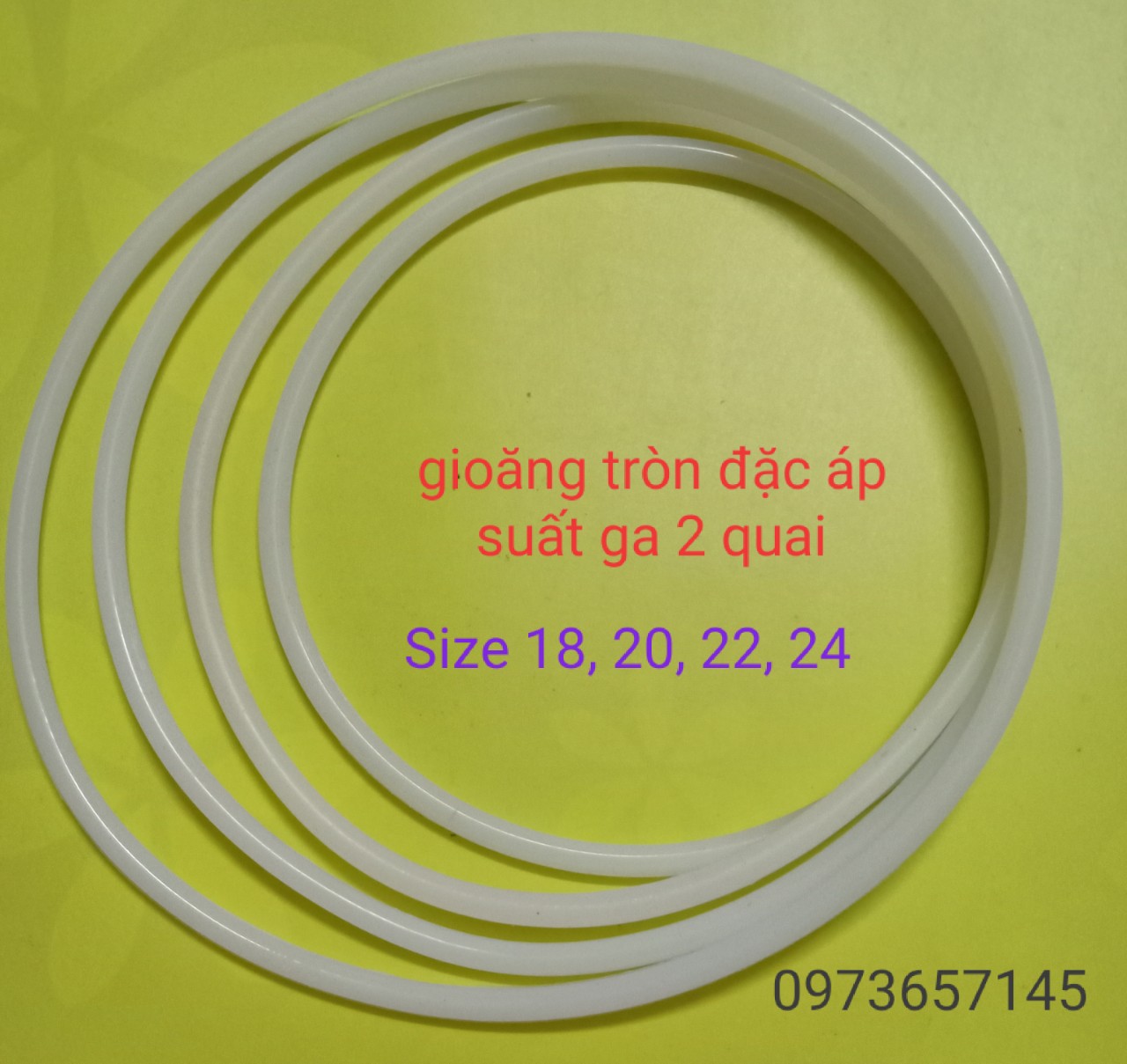 Phụ kiện Ron cao su - Zoong silicon - Gioăng tròn đặc áp suất gas 2 quai các size 16-18-20-22-24