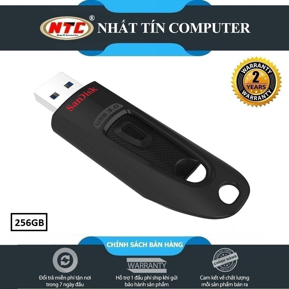 USB 3.0 SanDisk Ultra CZ48 256GB 100MB/s (Đen) - Nhất Tín Computer