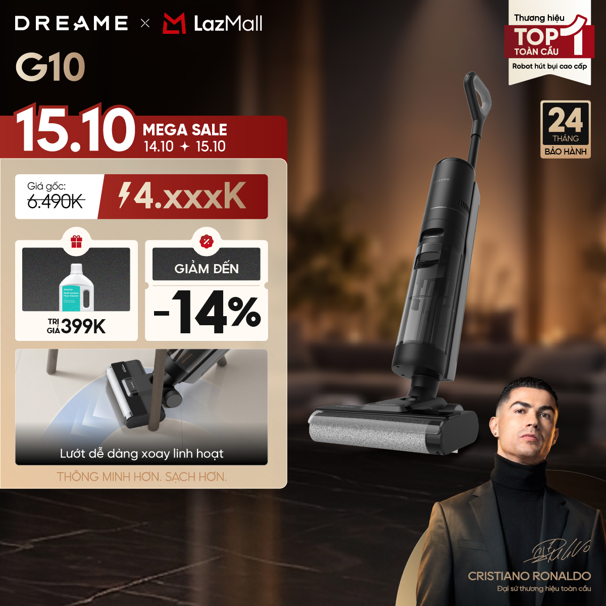 Dreame G10 Wet and Dry Vacuum Cleaner - International Version - 24-Month Warranty