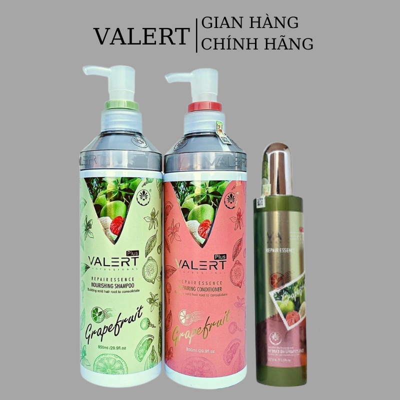 Dầu gội xả bưởi chống rụng kích mọc tóc VALERT Grapefruit 850ml tặng xịt bưởi 220ml