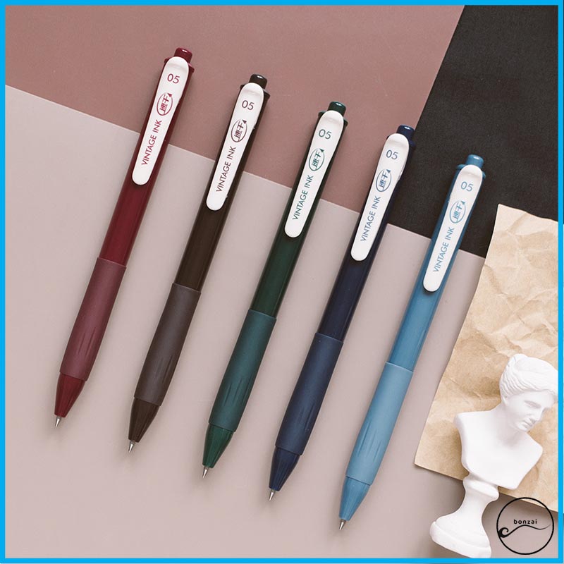 Bộ 5 bút bi gel VINTAGE nhiều màu RETRO