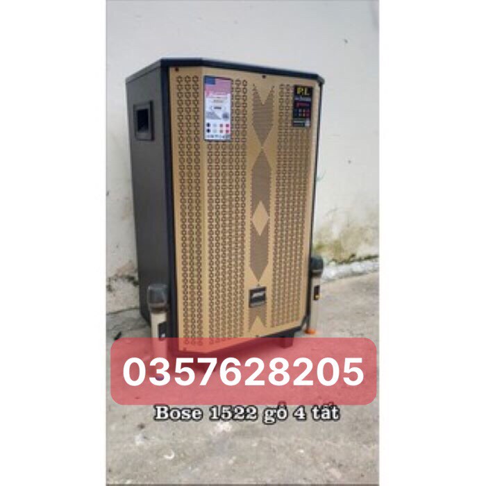 [HCM]Loa kéo bos 1522 gỗ 4 tất kèm 2 micro không dây - 1522