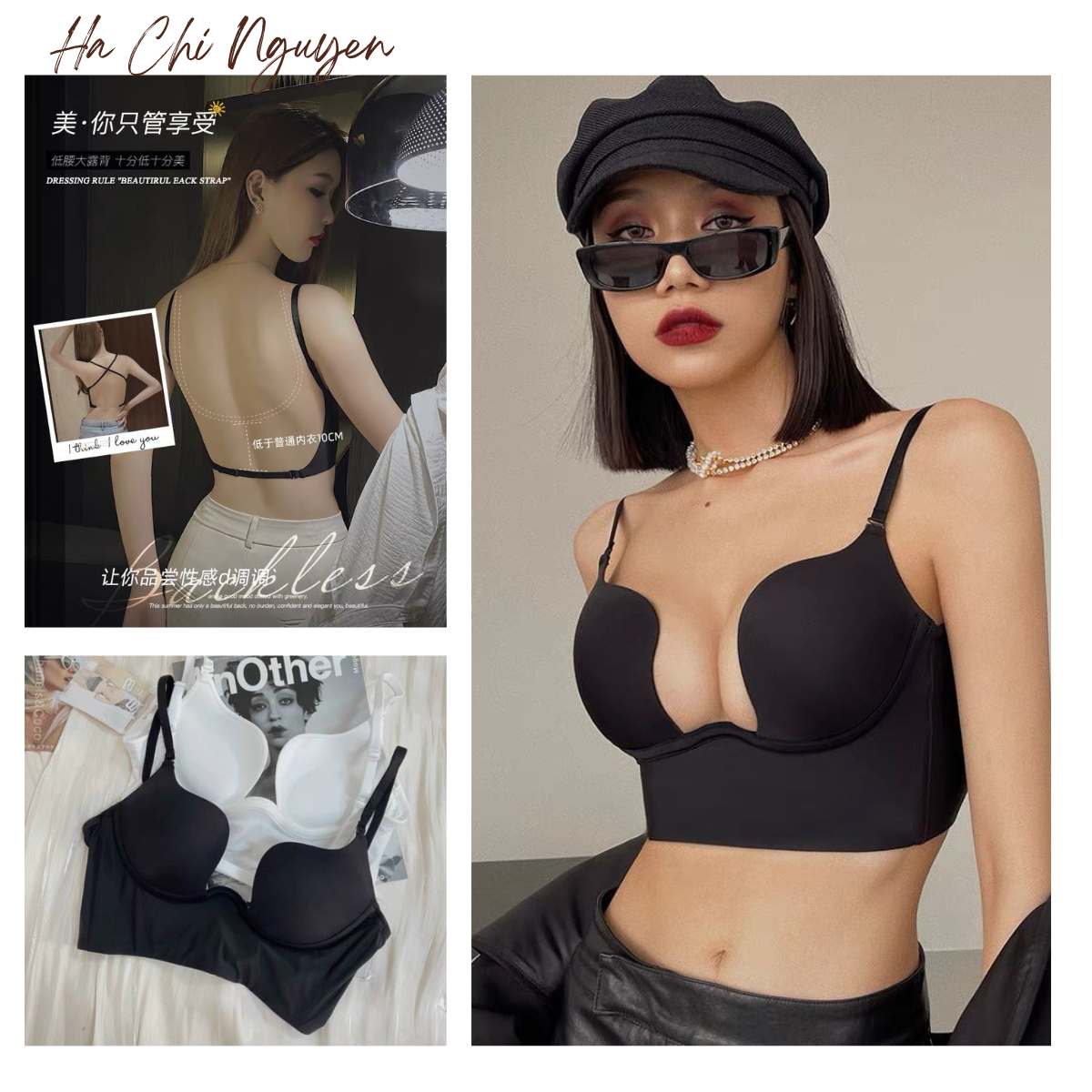 M2. Áo ngực hở lưng không dây tạo nhiều kiểu, áo lót nâng ngực mặc áo hở lưng siêu hot