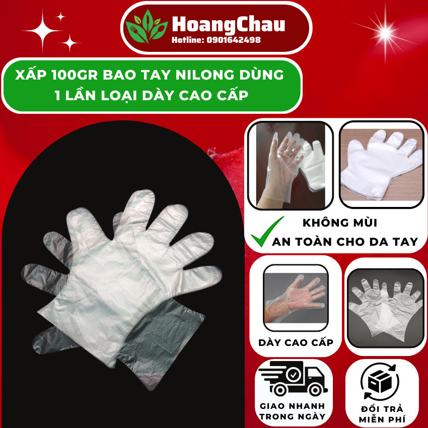 Bao tay nilon, bao tay xốp dùng một lần 100gr - HoangChau_Store