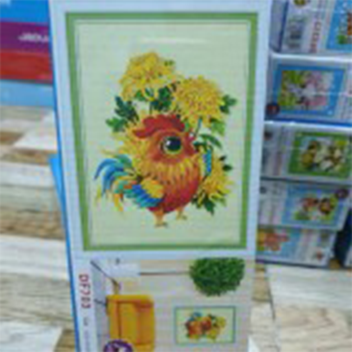Tranh đá con gà hoa df703 - kích thước 32 * 42