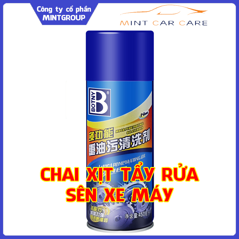 Chai xịt vệ sinh tẩy rửa sên xe máy Botny B-2055 dung tích 450ml