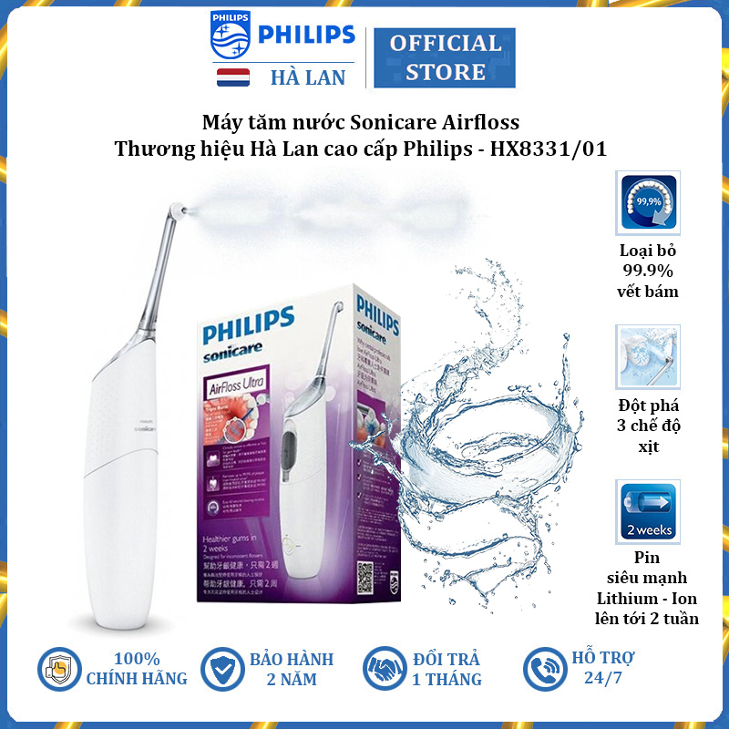 Máy tăm nước cao cấp Philips Sonicare Airfloss HX8331/01 - Hàng chính hãng bảo hành 2 năm