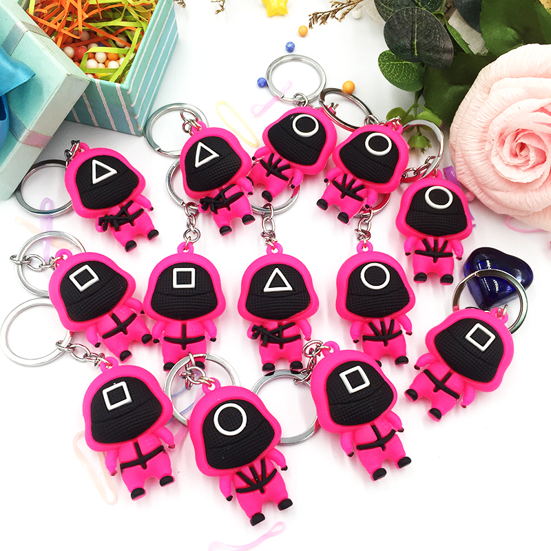 Móc khóa Squid Game Tròn Vuông Tam Giác Hot trend, móc khóa xinh
