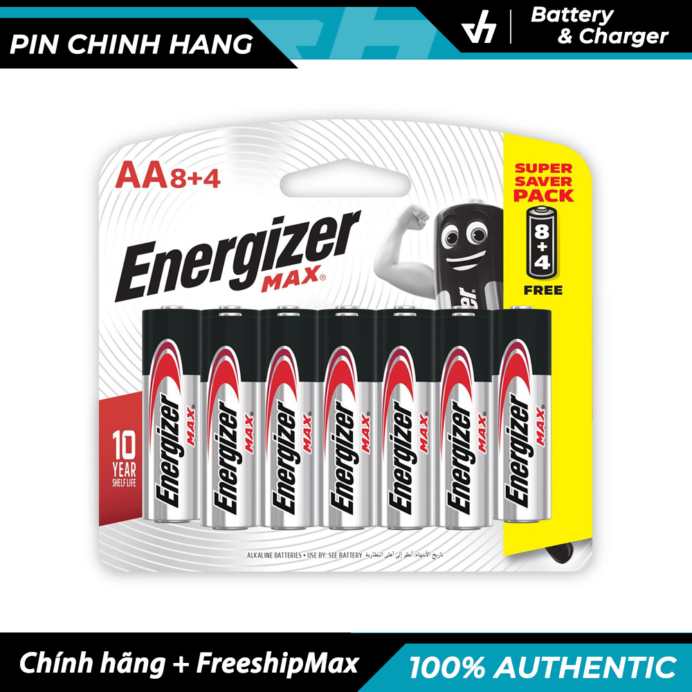 Pin aa energizer alkaline chống chảy e91 - vỉ 12 viên