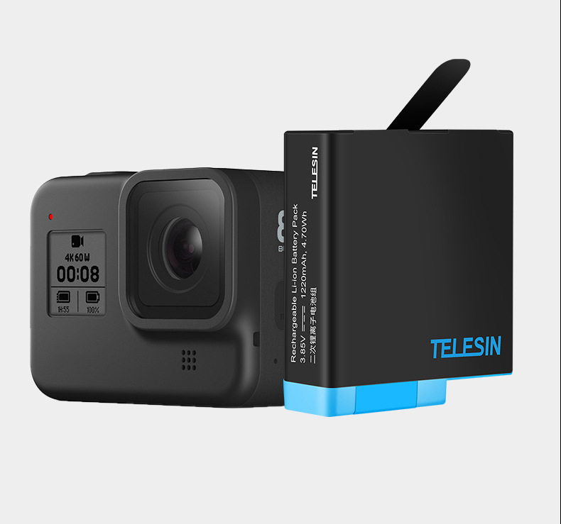 Pin cho Gopro hero 5 6 7 8 black white silver - Telesin
