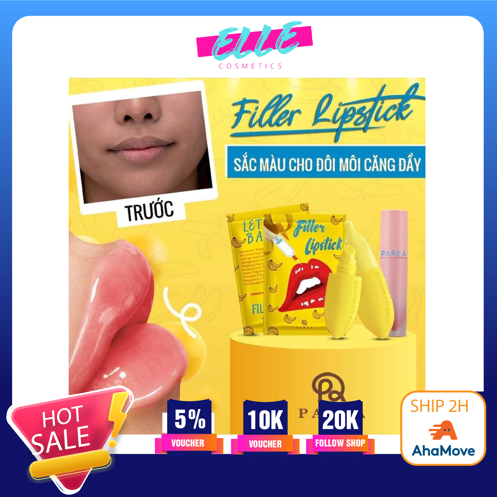 Son chuối khử thâm môi filler collagen lipstick