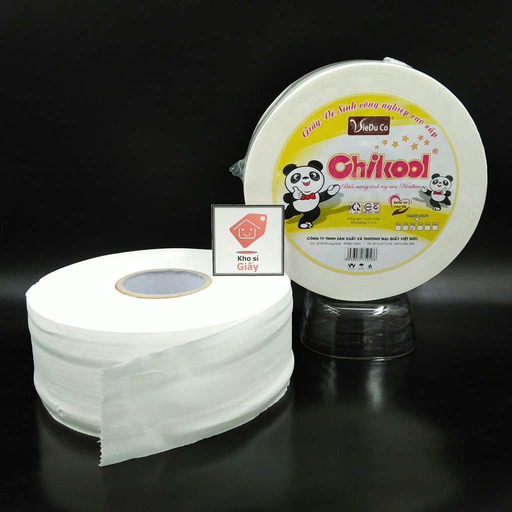 Giấy cuộn công nghiệp 700g Chikool - Giấy vệ sinh cuộn lớn Chikool