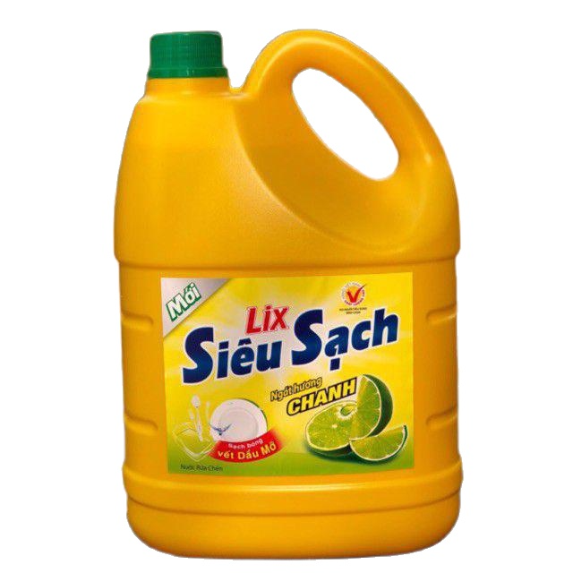 NƯỚC RỬA CHÉN LIX SIÊU SẠCH HƯƠNG CHANH BÌNH 4 LÍT QTP037