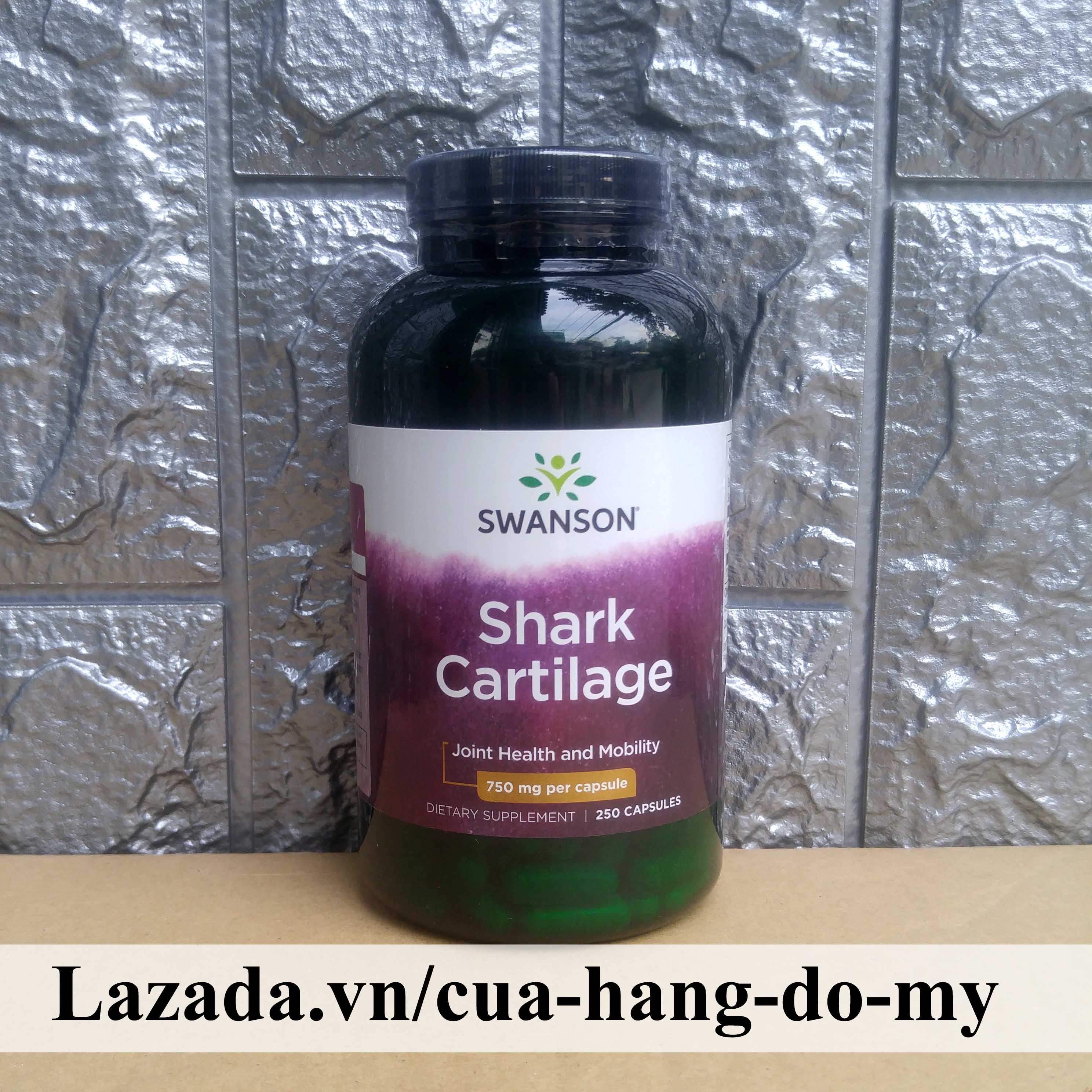 Viên uống Shark Cartilage 750mg Sụn Cá Mập Swanson 250 viên - Hỗ trợ xương khớp sụn cá mập - Shop Hong1008