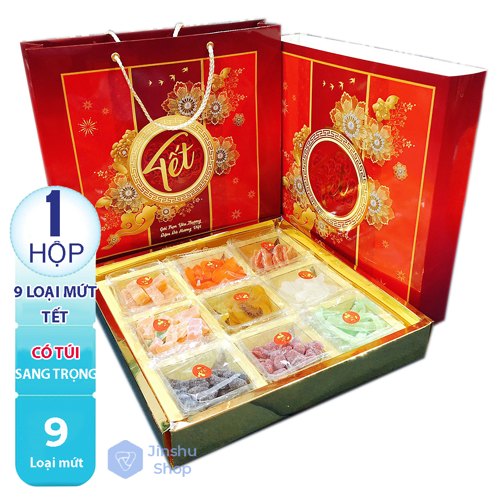 [ MỨT TẾT XUÂN NHƯ Ý ] 01 Hộp Mứt Tết 9 loại hộp riêng sang trọng - MIX 9 VỊ THƠM NGON, THÍCH HỘP BIẾU, LÀM QUÀ-[ 12.12 Hot Deals ]