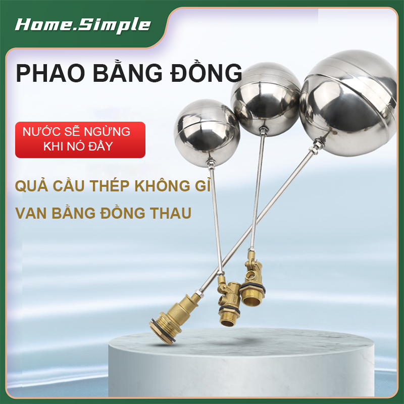Van cơ đồng Van phao nước bóng inox phao nước sạch phao Inox ren ngoài 15mm 20mm 25mm 32mm