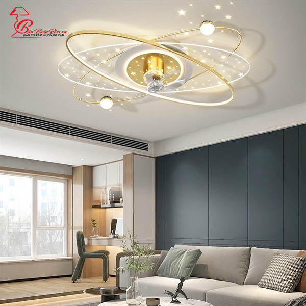 Đèn quạt ốp trần dải ngân hà đèn trang trí giá buôn cánh hiện đại với 3 chế độ ánh sáng trang trí nội thất hiện đại