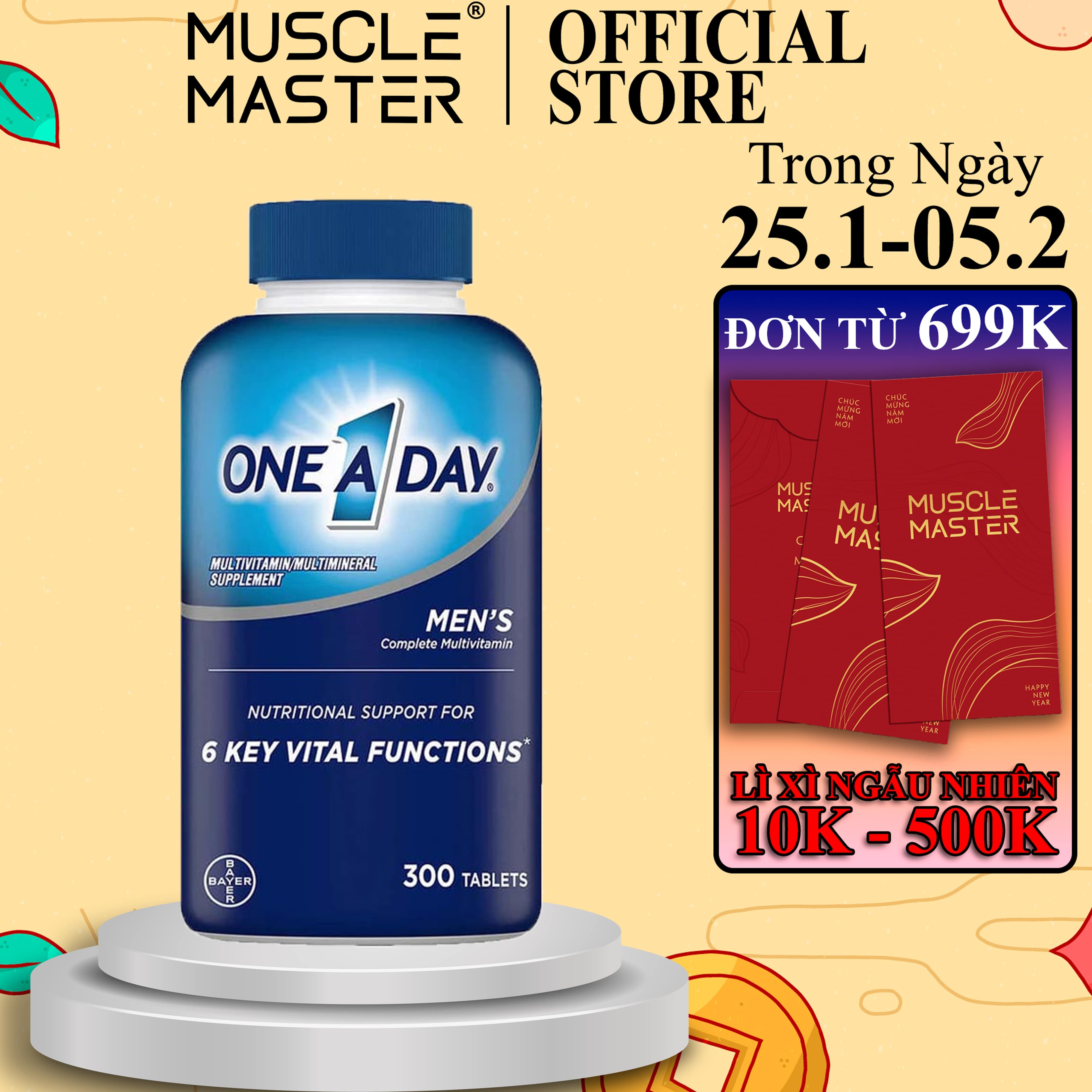 Thực Phẩm Bổ Sung Vitamin và Khoáng Chất Tổng Hợp One A Day Mens Multivitamin 300 Viên