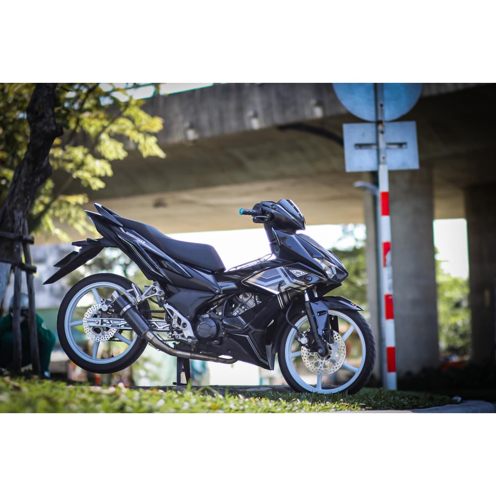 Tem rời dán xe winner x mẫu chỉ sọc xám trắng cực chất, hàng 3 lớp chất lượng cao