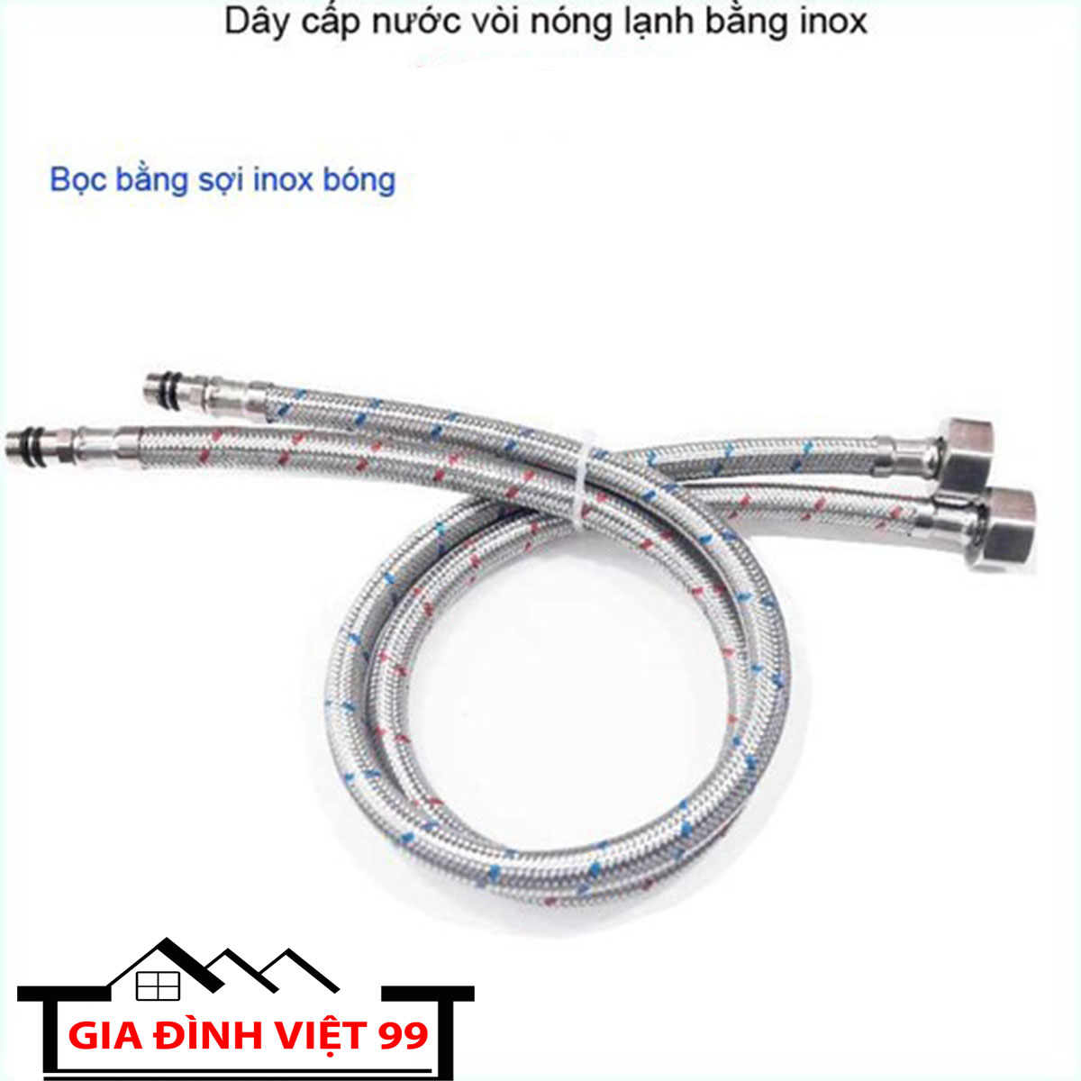 Bộ 2 dây cấp nước inox nóng lạnh 60cm Chất Lượng Cao