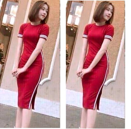 Đầm body  váy body phối màu  cá tính