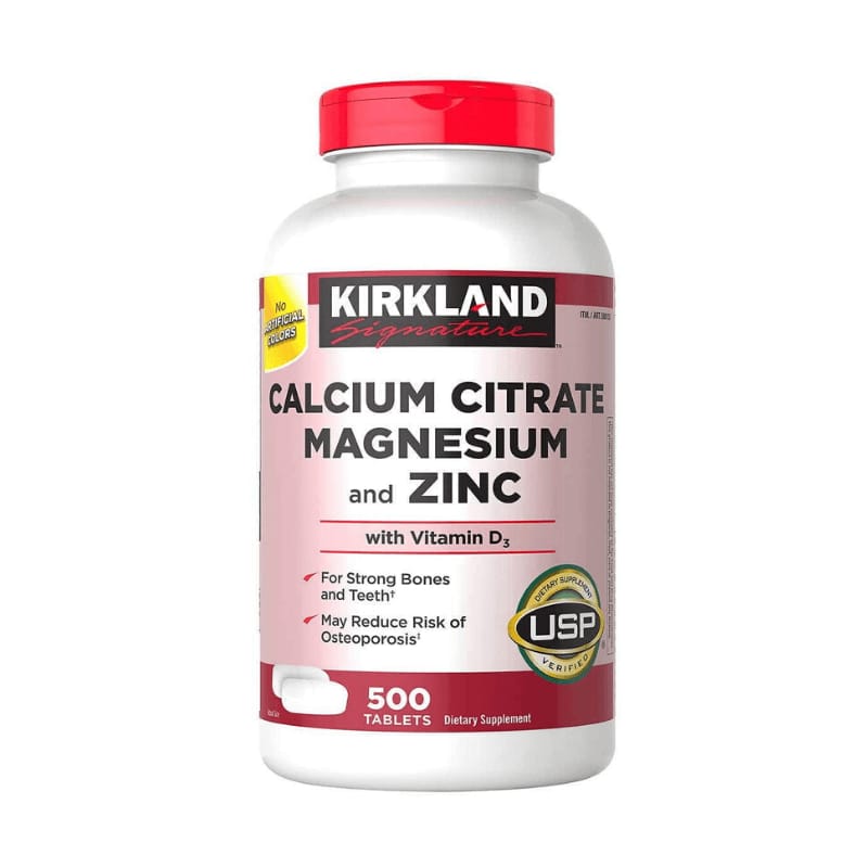 Viên Uống Kirkland Signature Calcium Citrate Magnesium And Zinc 500mg