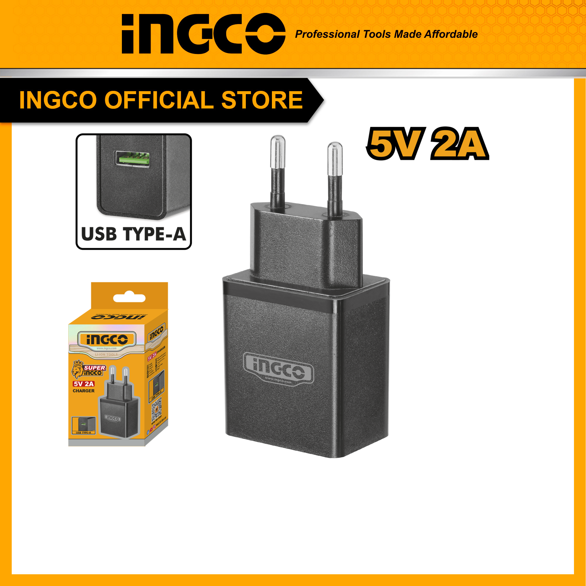 INGCO Sạc điện thoại INGCO, type-A sang type-C FCLI120502