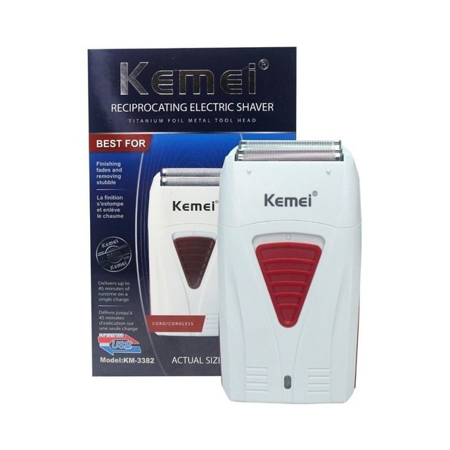 Máy cạo khô cạo râu fade tóc chuyên nghiệp kemei 3382 lưỡi kép