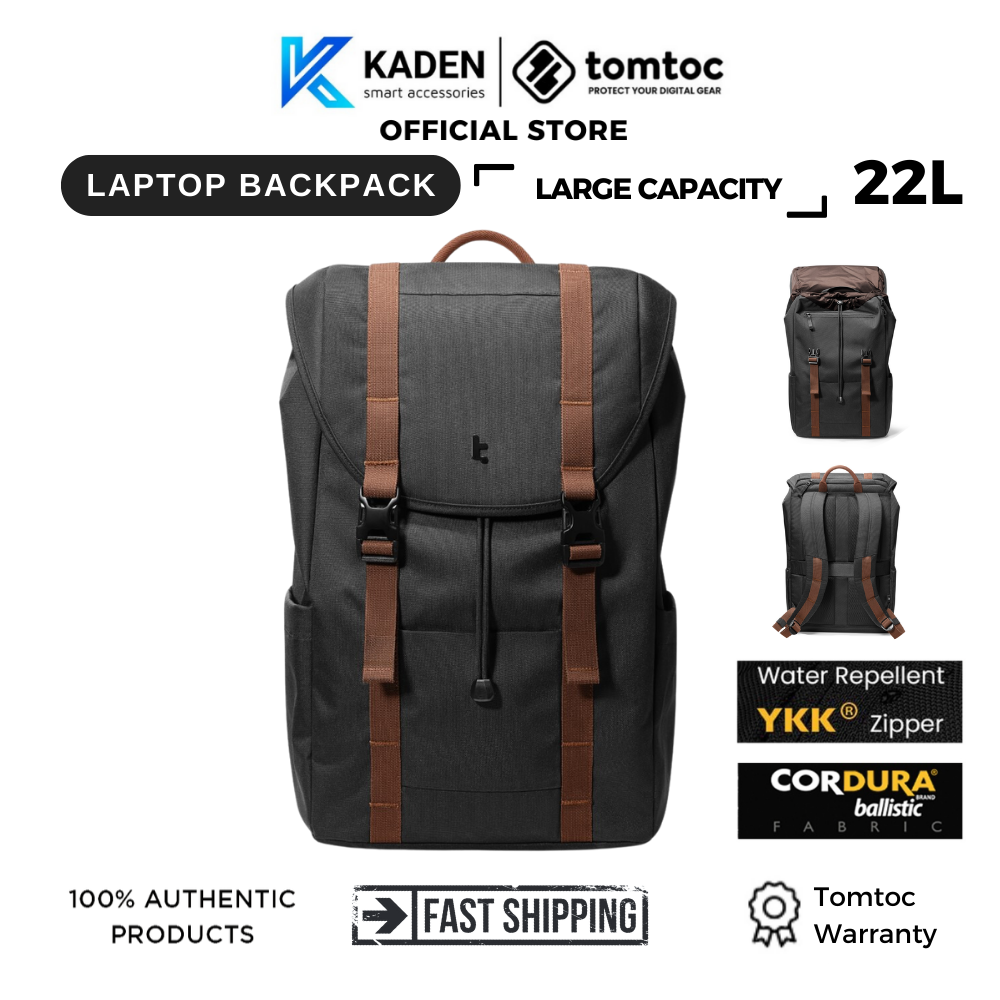 Balo tomtoc flap laptop backpack for 13-16 inch macbook laptop, large capacity 22l ta1-hàng chính hãng