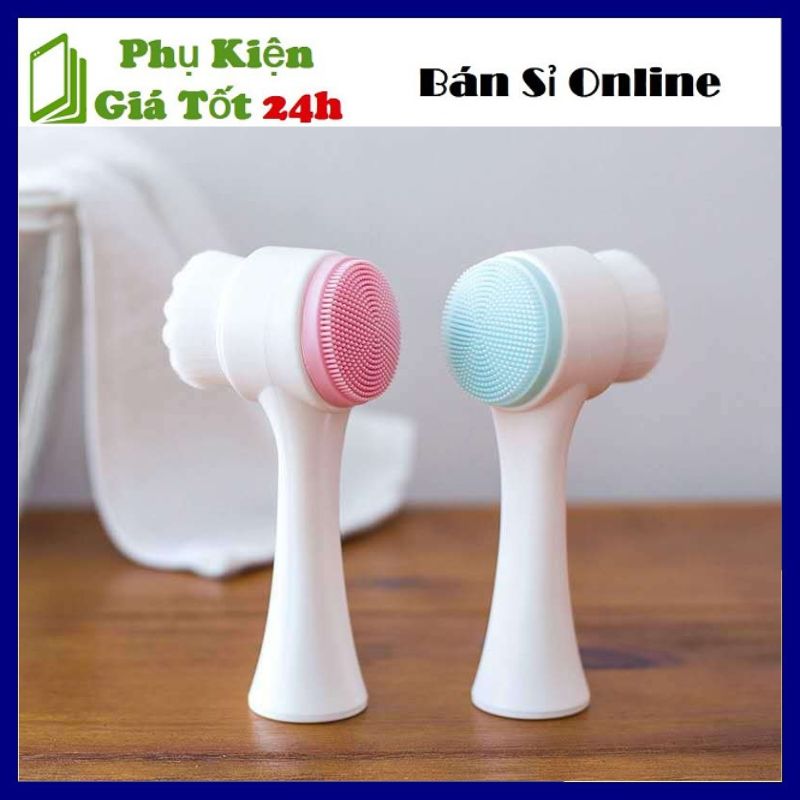Cọ rửa mặt 2 đầu - cọ rửa mặt massage 2 đầu sạch sâu giảm mụn , bã nhờn , loại bỏ bụi bận làm sạch da mặt chuyên sâu, vệ sinh mặt