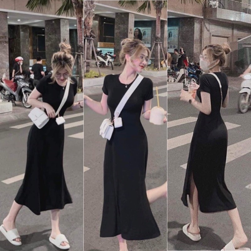 Đầm midi xòe dáng xinh dnx2 / đầm mặc tết dáng xòe đẹp lắm