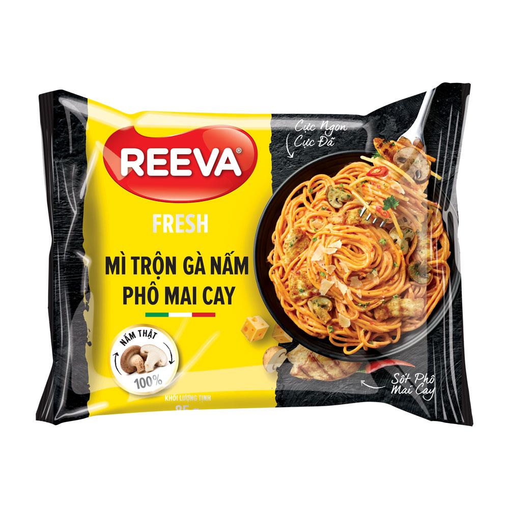 Cb 10 gói mì trộn reeva gà nấm phô mai cay 85g