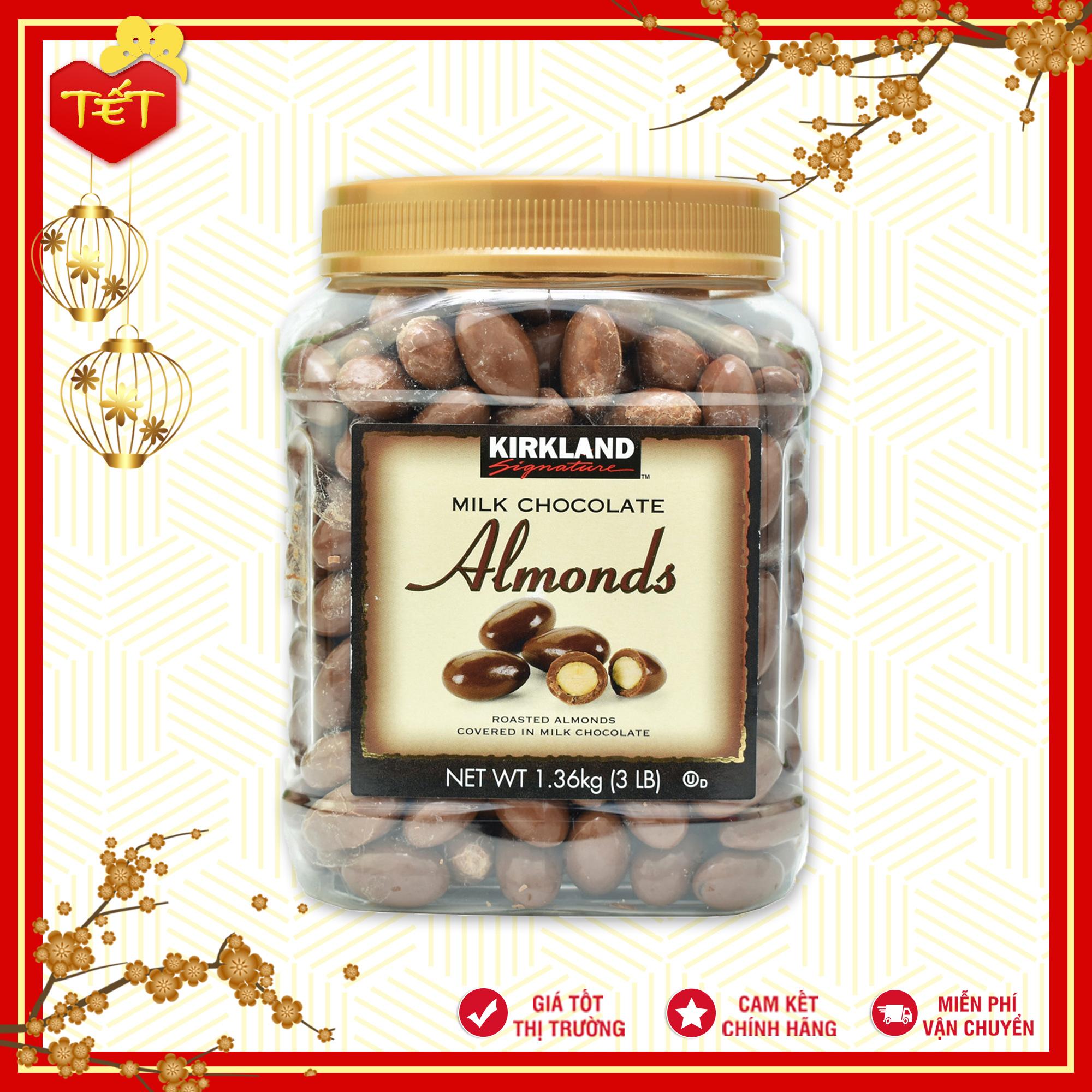 Socola sữa bọc hạnh nhân almonds kirkland mỹ 1.36kg