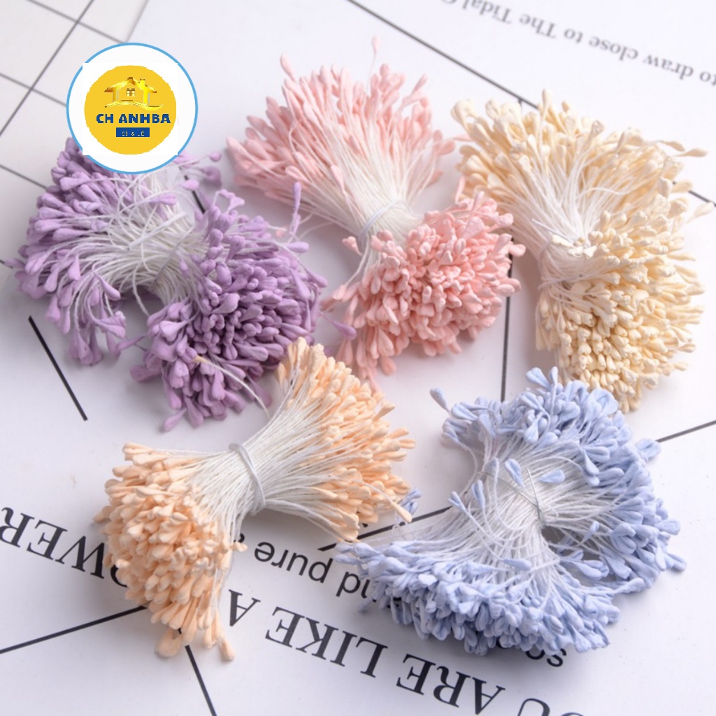 Bó 360 nhụy hoa giả làm hoa handmade - nhụy hoa nhiều màu sắc phụ kiện làm hoa kẽm nhung handmade.