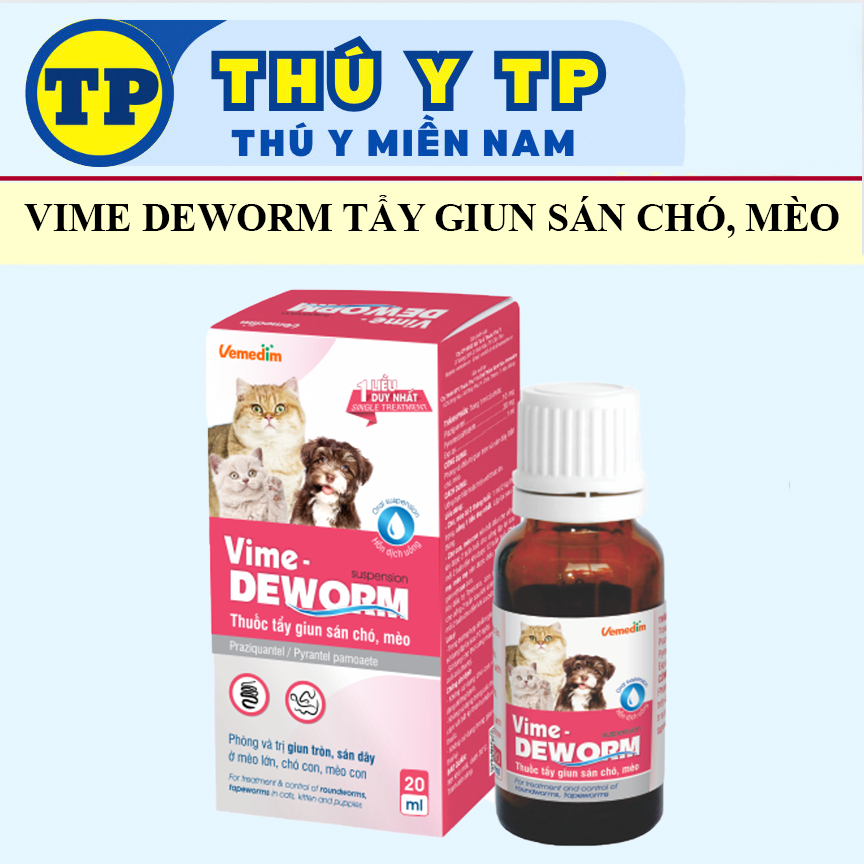 Vemedim Vime Deworm 20ml tẩy giun sán chó mèo