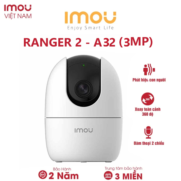 (TẶNG KÈM ĐẾ CAMERA) Camera Imou 3MP Ranger A32EP L -3MP quay quét độ phân giải 2K (3.0MP) l đàm thoại 2 chiều l BH 2 năm