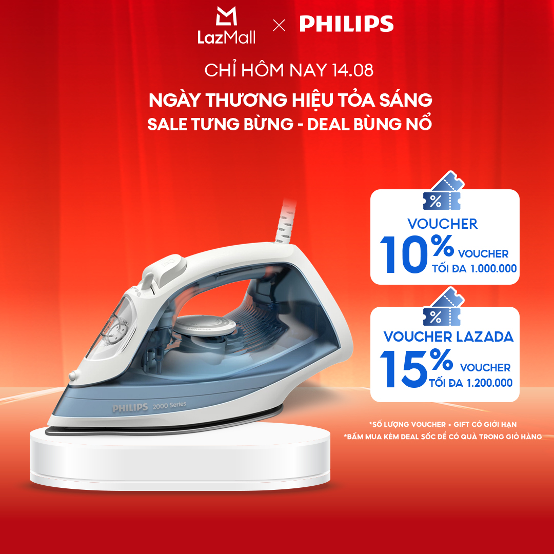 Bàn Ủi Hơi Nước Philips DST2010/20 | 2000W| mặt đế ceramic - Hàng Chính Hãng