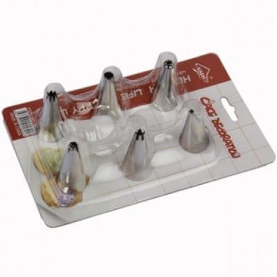 6-Piece Ice Cream Piping Set with Nozzle Holder