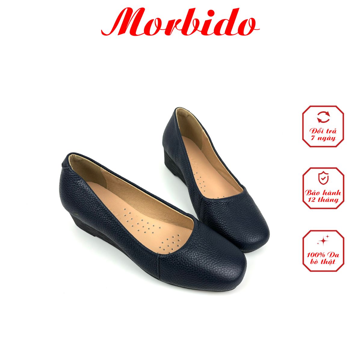 Giày Búp Bê Mũi Vuông Đế Xuồng 3p MORBIDO M602 👠G̳I̳Á̳ ̳X̳Ư̳Ở̳N̳G̳👠 Da Bò Thật ÊM CHÂN 👠 BẢO HÀNH KEO VĨNH VIỄN👠