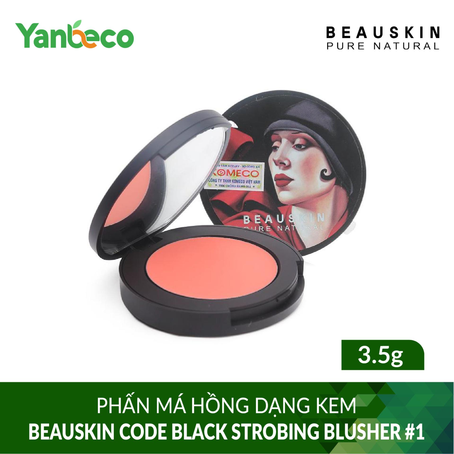 Phấn má hồng dạng kem tạo nên điểm nhấn và nét quyến rũ cho gương mặt Beauskin Code Black Strobing Blusher #2 3.5g