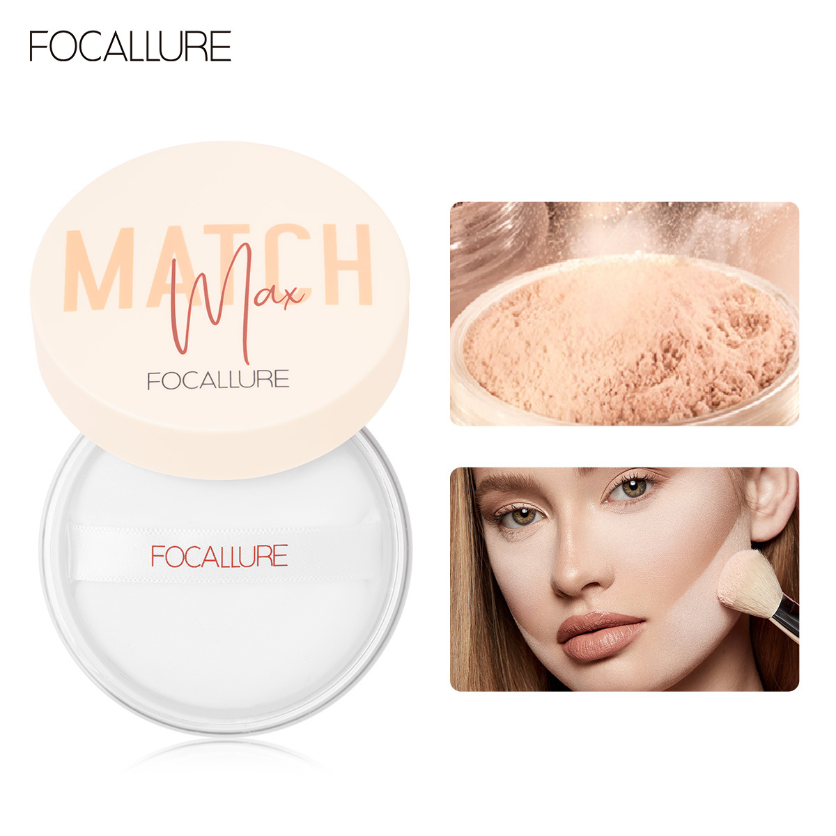 FOCALLURE Phấn phủ trang điểm nhẹ giúp kiềm dầu tối đa có trọng lượng