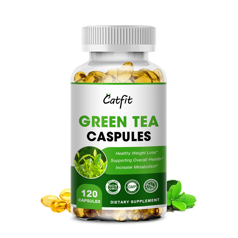 Catfit Organic Green Tea Extract Capsules for Natural Energy Heart Health