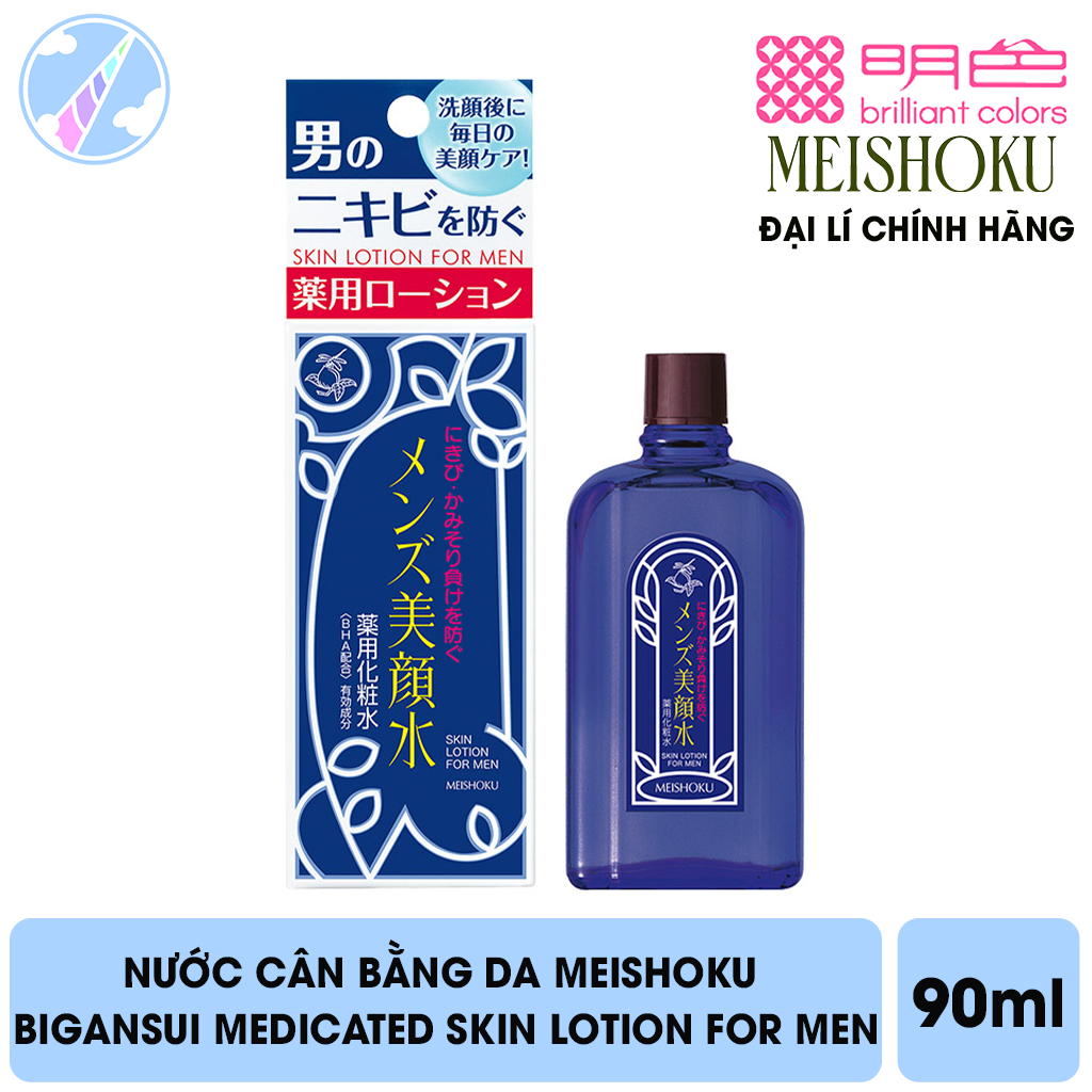 Nước Cân Bằng Da Ngừa Mụn và Diệt Khuẩn Dành Cho Nam Meishoku Bigansui Medicated Skin Lotion For Men 90ml